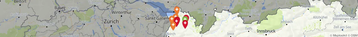 Map view for Pharmacies emergency services nearby Bezau (Bregenz, Vorarlberg)